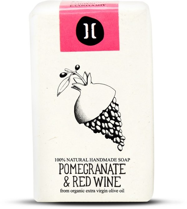 Helleo - Pomegranate & Red Wine - Handgemachte Olivenölseife 120 g.