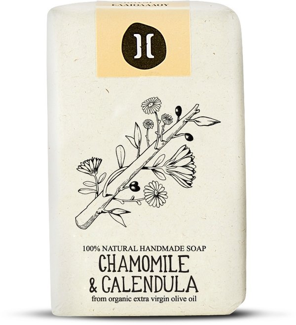 Helleo - Chamomile & Calendula - Handgemachte Olivenölseife 120 g.