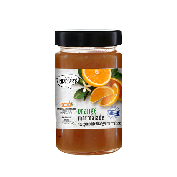 Cretan Nectar - Orangenmarmelade 100% Fruchtgehalt - Ohne Zucker - 330 g.